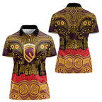 ANZAC Day Brisbane Broncos Women Polo Shirt Military Memorial Aboriginal Indigenous Art