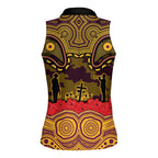 ANZAC Day Brisbane Broncos Women Sleeveless Polo Shirt Military Memorial Aboriginal Indigenous Art