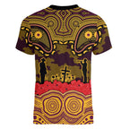 ANZAC Day Brisbane Broncos Women V-Neck T-Shirt Military Memorial Aboriginal Indigenous Art