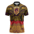 ANZAC Day Brisbane Broncos Zipper Polo Shirt Military Memorial Aboriginal Indigenous Art