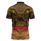 ANZAC Day Brisbane Broncos Zipper Polo Shirt Military Memorial Aboriginal Indigenous Art