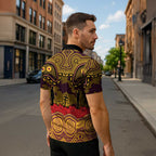 ANZAC Day Brisbane Broncos Zipper Polo Shirt Military Memorial Aboriginal Indigenous Art
