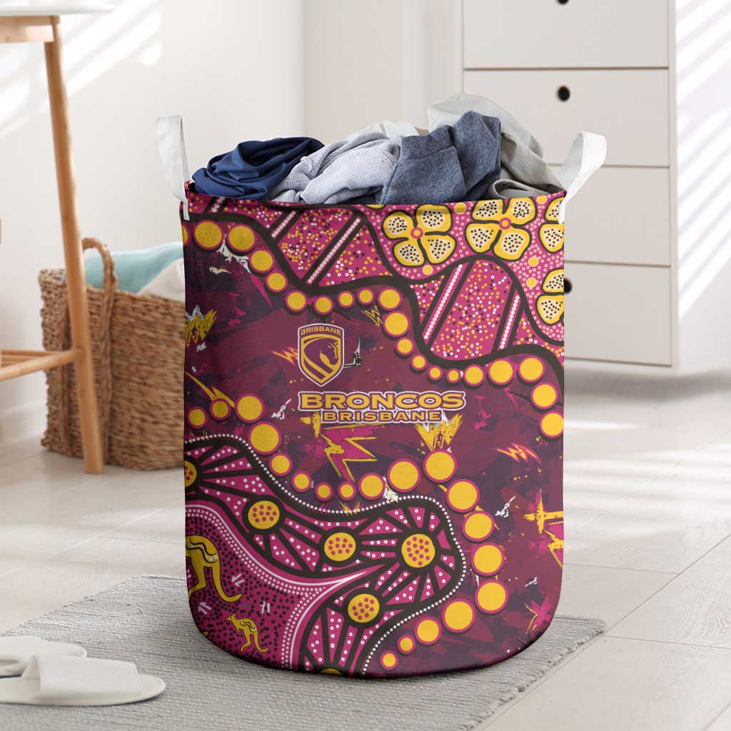 Brisbane Broncos Laundry Basket Aboriginal Pattern with Graffiti Style Design