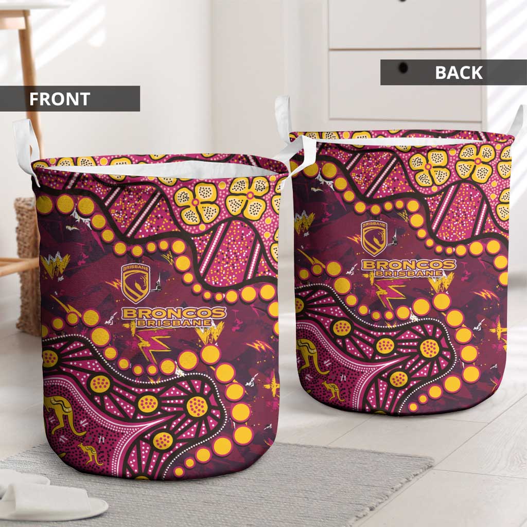 Brisbane Broncos Laundry Basket Aboriginal Pattern with Graffiti Style Design