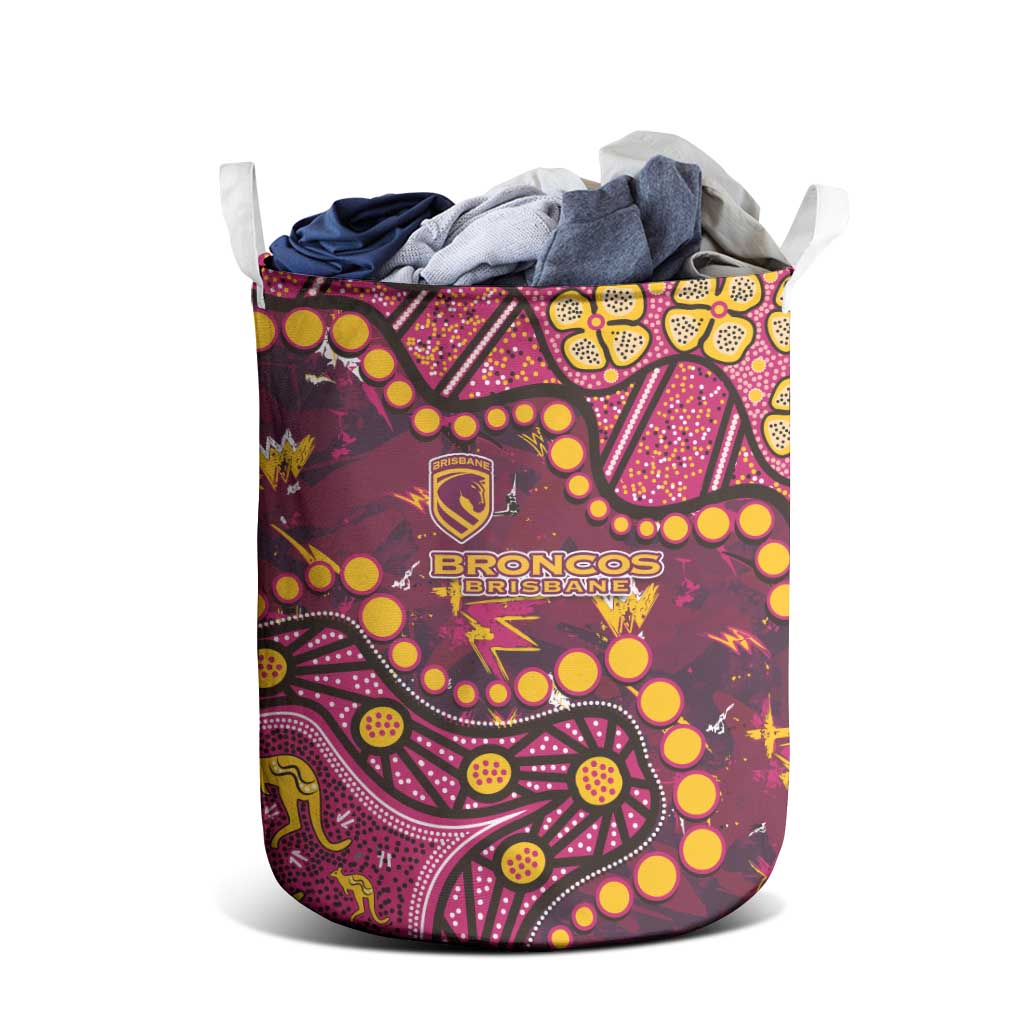 Brisbane Broncos Laundry Basket Aboriginal Pattern with Graffiti Style Design