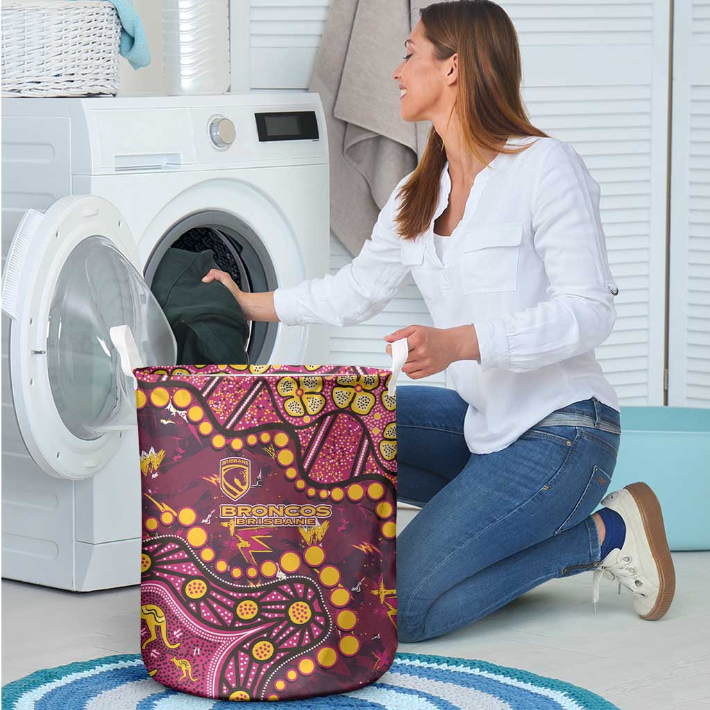 Brisbane Broncos Laundry Basket Aboriginal Pattern with Graffiti Style Design