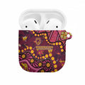 Brisbane Broncos AirPods Case Aboriginal Pattern with Graffiti Style Design