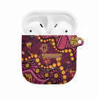 Brisbane Broncos AirPods Case Aboriginal Pattern with Graffiti Style Design