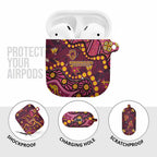 Brisbane Broncos AirPods Case Aboriginal Pattern with Graffiti Style Design