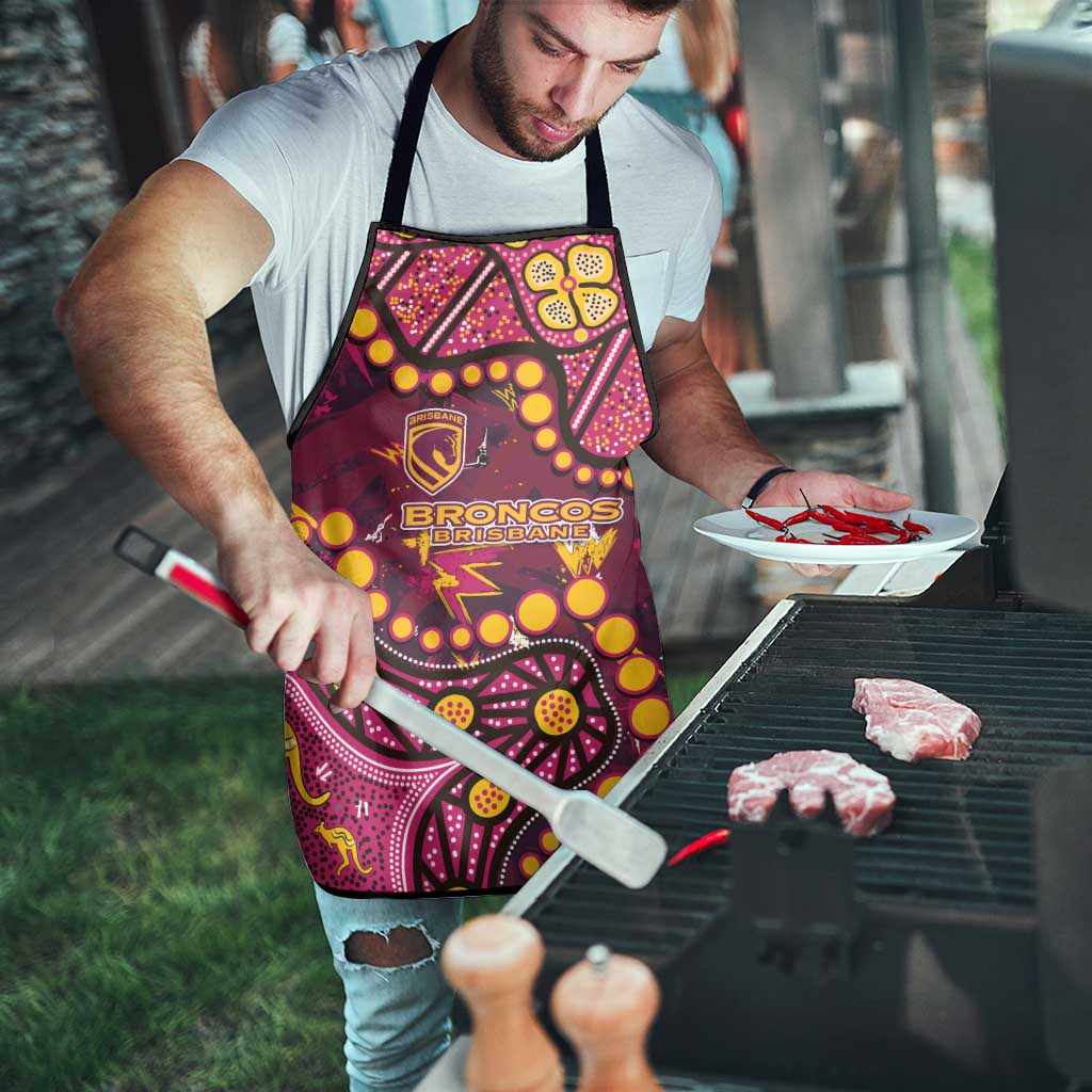 Brisbane Broncos Apron Aboriginal Pattern with Graffiti Style Design