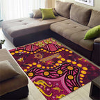 Brisbane Broncos Area Rug Aboriginal Pattern with Graffiti Style Design