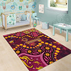Brisbane Broncos Area Rug Aboriginal Pattern with Graffiti Style Design