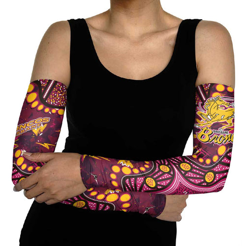 Brisbane Broncos Arm Sleeves Aboriginal Pattern with Graffiti Style Design