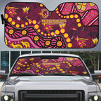 Brisbane Broncos Auto Sun Shade Aboriginal Pattern with Graffiti Style Design
