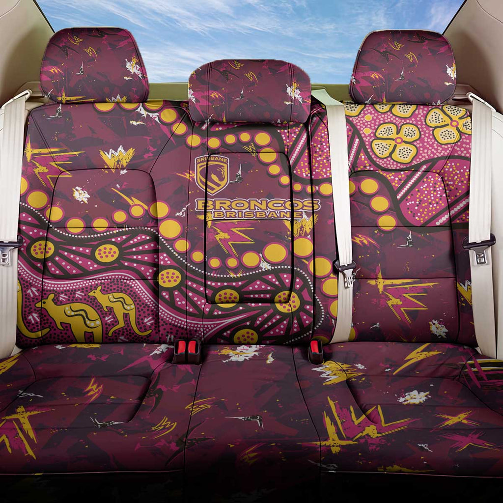 Brisbane Broncos Back Car Seat Cover Aboriginal Pattern with Graffiti Style Design