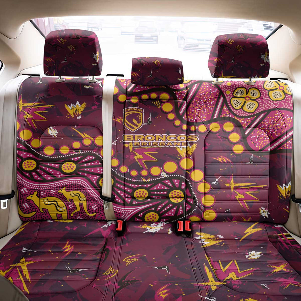 Brisbane Broncos Back Car Seat Cover Aboriginal Pattern with Graffiti Style Design