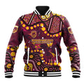 Brisbane Broncos Baseball Jacket Aboriginal Pattern with Graffiti Style Design