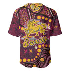 Brisbane Broncos Baseball Jersey Aboriginal Pattern with Graffiti Style Design