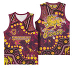 Brisbane Broncos Basketball Jersey Aboriginal Pattern with Graffiti Style Design