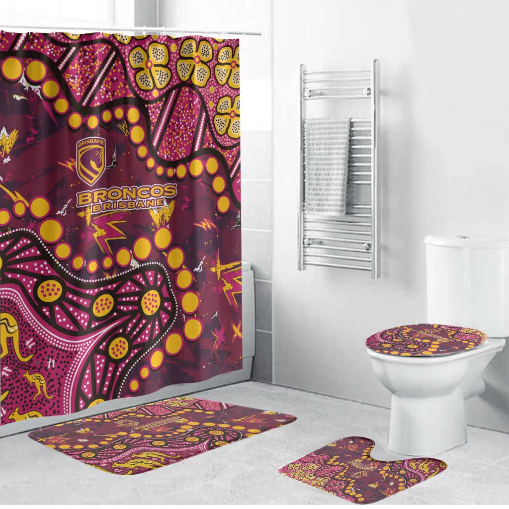 Brisbane Broncos Bathroom Set Aboriginal Pattern with Graffiti Style Design