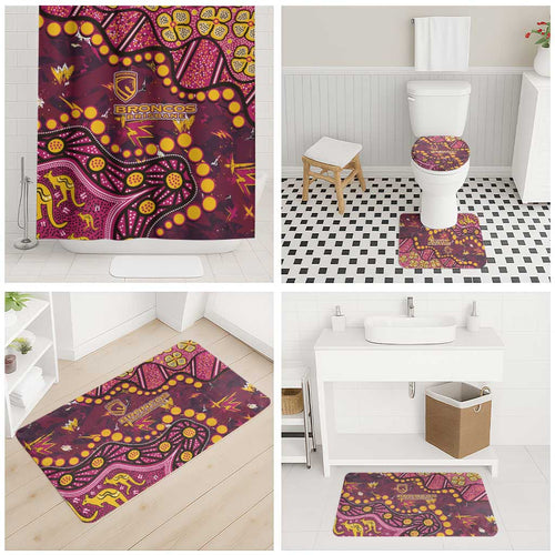 Brisbane Broncos Bathroom Set Aboriginal Pattern with Graffiti Style Design