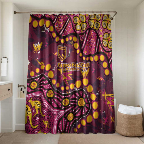 Brisbane Broncos Bathroom Set Aboriginal Pattern with Graffiti Style Design