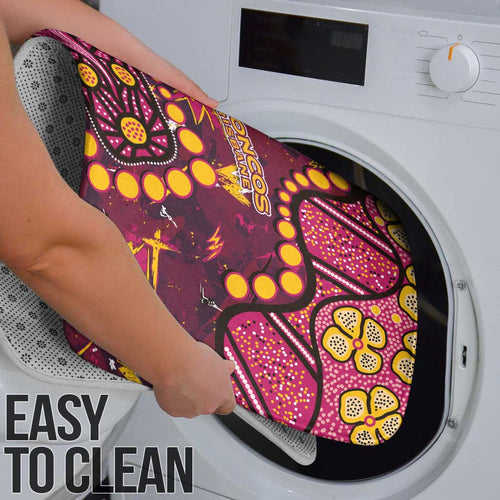 Brisbane Broncos Bathroom Set Aboriginal Pattern with Graffiti Style Design