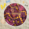 Brisbane Broncos Beach Blanket Aboriginal Pattern with Graffiti Style Design