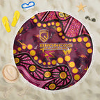 Brisbane Broncos Beach Blanket Aboriginal Pattern with Graffiti Style Design