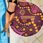 Brisbane Broncos Beach Blanket Aboriginal Pattern with Graffiti Style Design