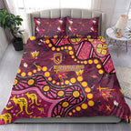 Brisbane Broncos Bedding Set Aboriginal Pattern with Graffiti Style Design