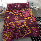 Brisbane Broncos Bedding Set Aboriginal Pattern with Graffiti Style Design