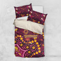 Brisbane Broncos Bedding Set Aboriginal Pattern with Graffiti Style Design