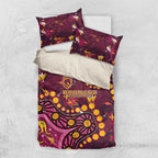 Brisbane Broncos Bedding Set Aboriginal Pattern with Graffiti Style Design