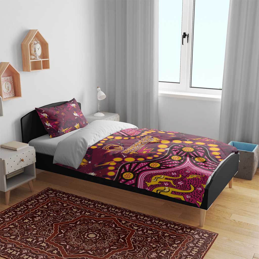 Brisbane Broncos Bedding Set Aboriginal Pattern with Graffiti Style Design