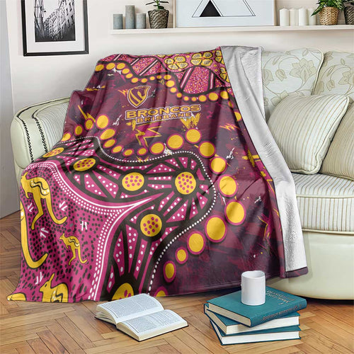 Brisbane Broncos Blanket Aboriginal Pattern with Graffiti Style Design