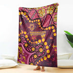 Brisbane Broncos Blanket Aboriginal Pattern with Graffiti Style Design
