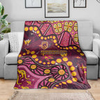 Brisbane Broncos Blanket Aboriginal Pattern with Graffiti Style Design