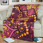 Brisbane Broncos Blanket Aboriginal Pattern with Graffiti Style Design