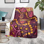 Brisbane Broncos Blanket Aboriginal Pattern with Graffiti Style Design
