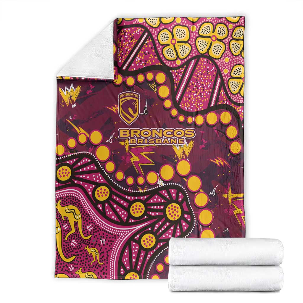 Brisbane Broncos Blanket Aboriginal Pattern with Graffiti Style Design