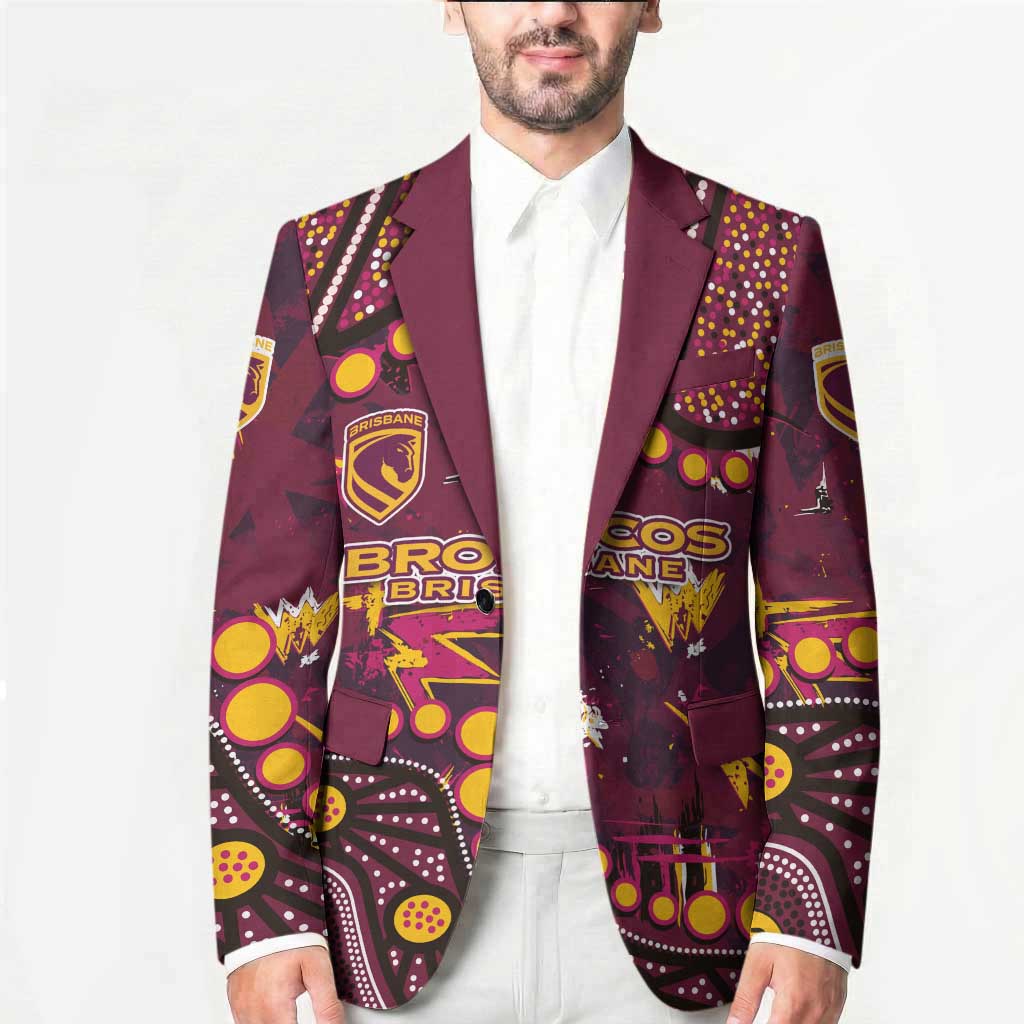 Brisbane Broncos Blazer Aboriginal Pattern with Graffiti Style Design