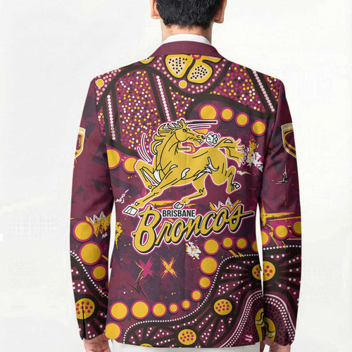 Brisbane Broncos Blazer Aboriginal Pattern with Graffiti Style Design
