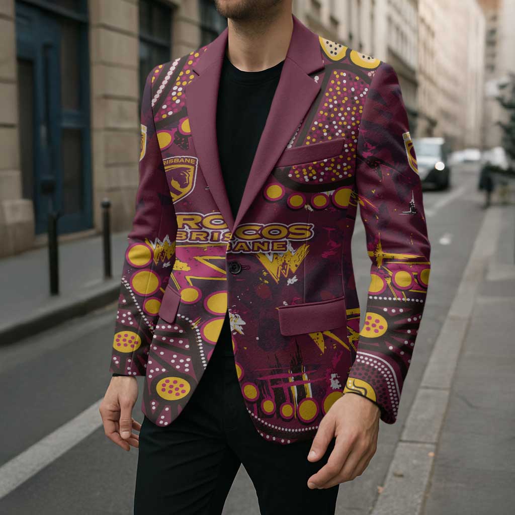 Brisbane Broncos Blazer Aboriginal Pattern with Graffiti Style Design