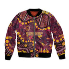 Brisbane Broncos Bomber Jacket Aboriginal Pattern with Graffiti Style Design