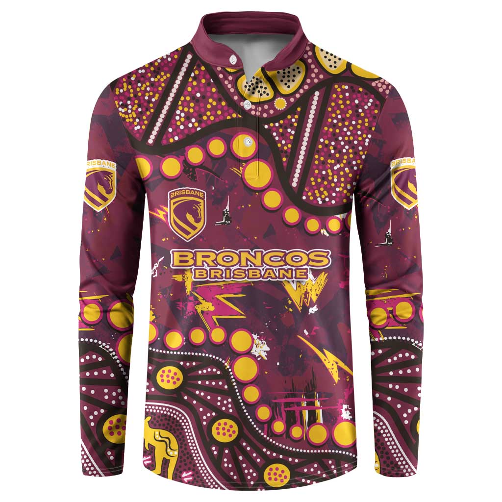 Brisbane Broncos Button Sweatshirt Aboriginal Pattern with Graffiti Style Design
