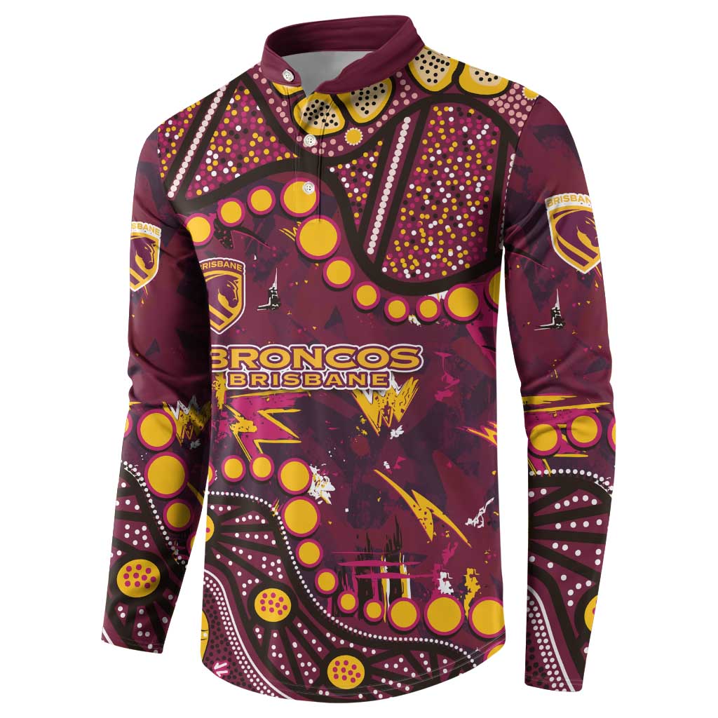 Brisbane Broncos Button Sweatshirt Aboriginal Pattern with Graffiti Style Design