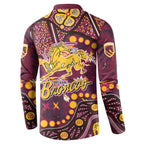 Brisbane Broncos Button Sweatshirt Aboriginal Pattern with Graffiti Style Design