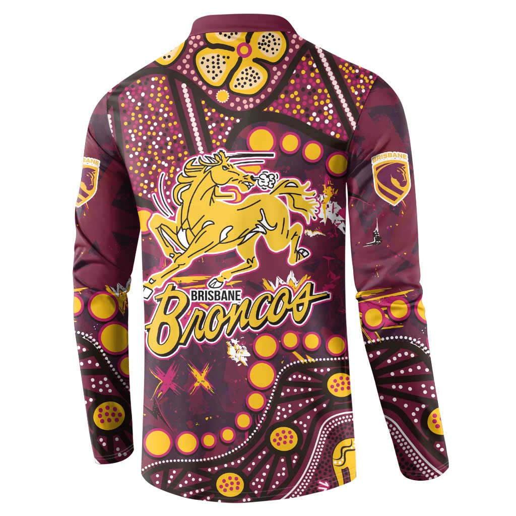 Brisbane Broncos Button Sweatshirt Aboriginal Pattern with Graffiti Style Design