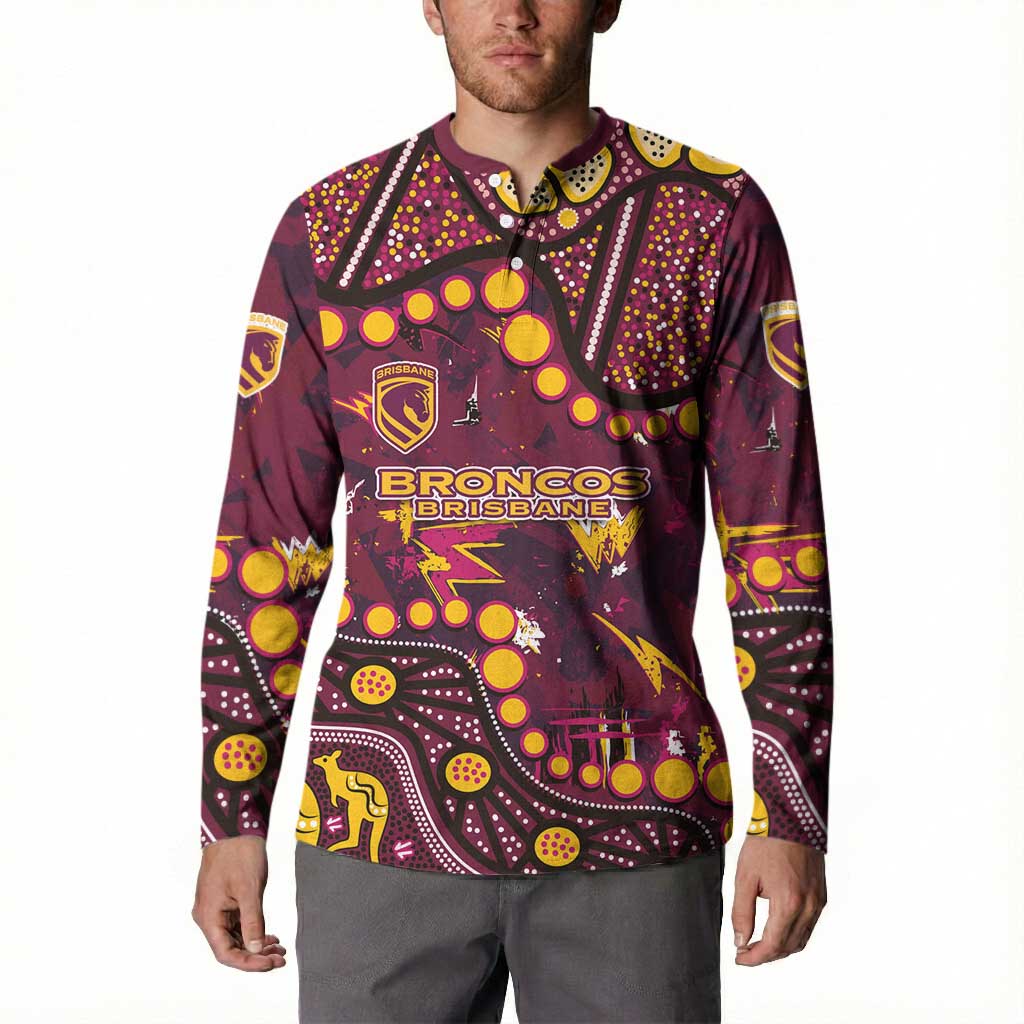 Brisbane Broncos Button Sweatshirt Aboriginal Pattern with Graffiti Style Design